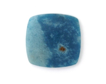 Natural Blue Trolleite in Quartz Designer Cabochon Gemstone 30.1x30.6x5.2 mm Free Shipping Free Returns