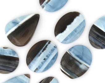 Blue Opal with Smoky Quartz Cabochon Gemstones Free Shipping Free Returns