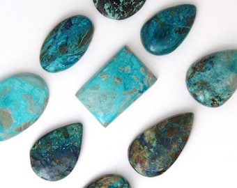 Shattuckite Cabochon Gemstone: Vibrant Blue Copper Silicate