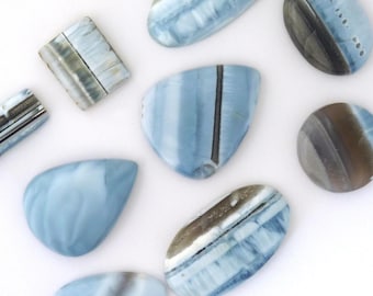 Blue Opal with Smoky Quartz Cabochon Gemstones Free Shipping Free Returns