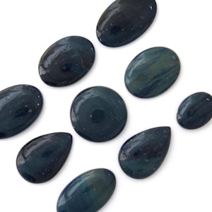 Leland Blue Cabochon: Sieber Agat ädelsten från Michigan