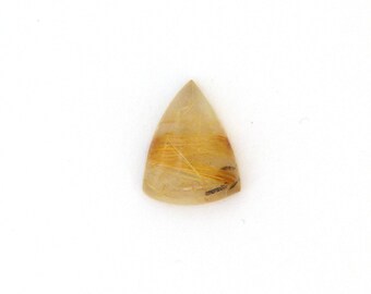 Natural Gold Rutilated Quartz Cabochon Gemstone 14.1x18.0x7.0 mm Free Shipping Free Returns