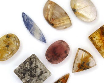Quartz with Inclusions Cabochon Gemstones Rutilated Dendritic Free Shipping Free Returns