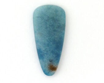 Natural Blue Trolleite in Quartz Designer Cabochon Gemstone 17.2x37.0x5.1 mm Free Shipping Free Returns