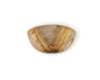 Natural Gold Rutilated Quartz Cabochon Gemstone 17.2x29.0x6.5 mm Free Shipping Free Returns