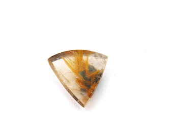 Natural Gold Rutilated Quartz Cabochon Gemstone 20.9x21.8x6.1 mm Free Shipping Free Returns