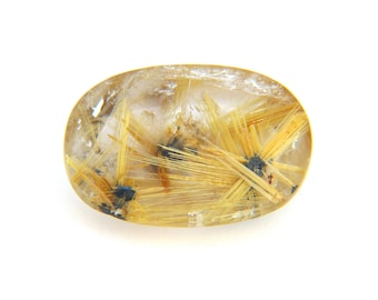 Natural Gold Rutilated Star Quartz Cabochon Gemstone 17.9x25.7x6.4 mm Free Shipping Free Returns