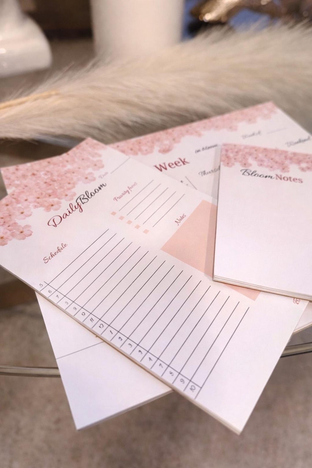Floral Weekly Daily Desk Planner Notepad Set | Tear-off Planning Pads ...