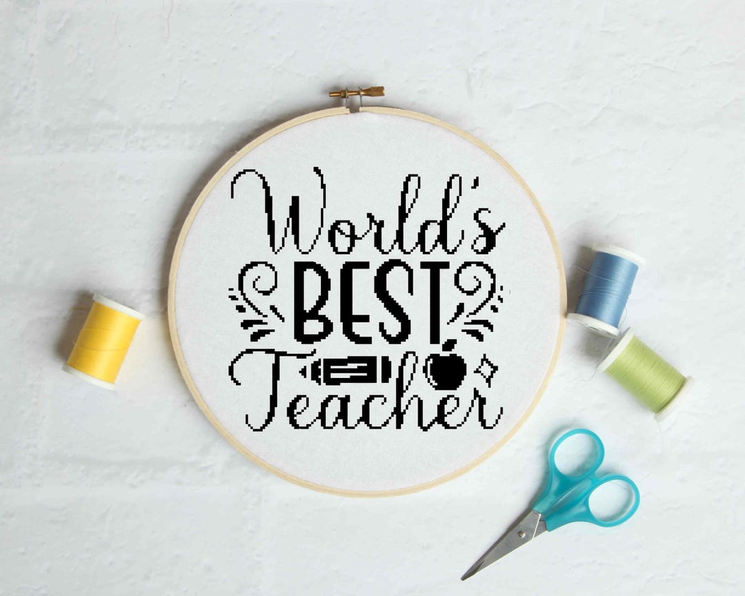 Teacher Cross Stitch Pattern | Books Design (PDF Pattern) - Etsy