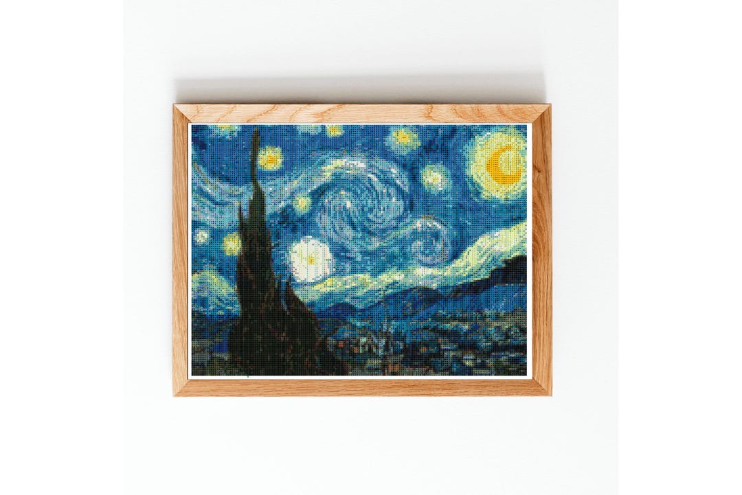 The Starry Night Cross Stitch Pattern | Art Design (PDF Pattern) - Etsy