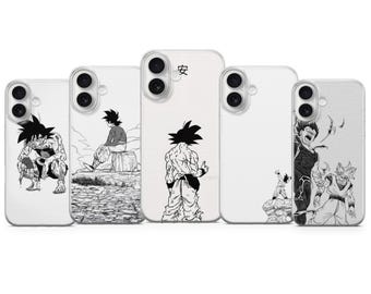 Custodia per telefono minimalista Goku Anime per iPhone 17 16 15 14 13 12 11 Samsung S25 S24 Pixel 10 9 8 7
