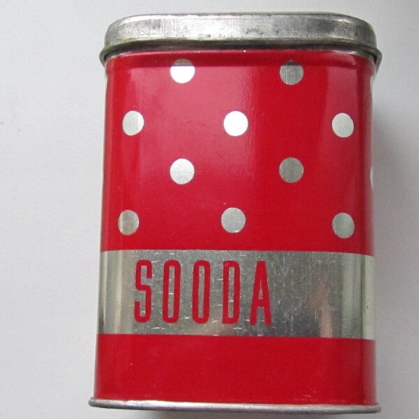 Soviet Vintage small Metal tin  Box - food storage