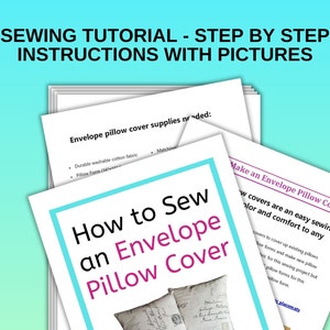 How to Sew an Envelope Pillow Cover Sewing Tutorial / Envelope Pillow Cover Pattern / Pillow Cover Pattern / Sewing Pattern