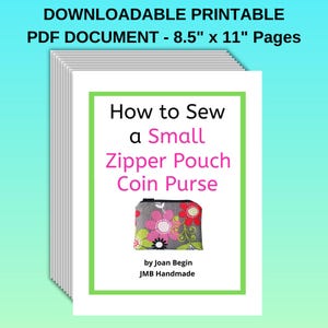 Small Zipper Pouch Sewing Tutorial: Coin Purse Pattern (PDF Pattern) image 2