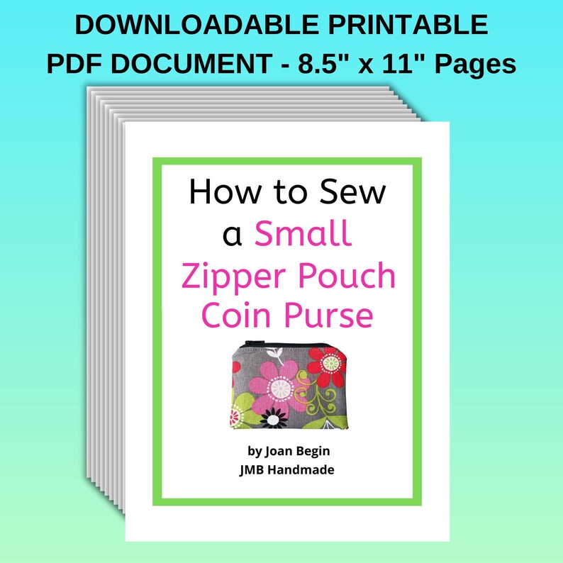 Small Zipper Pouch Sewing Tutorial: Coin Purse Pattern (PDF Pattern) image 2