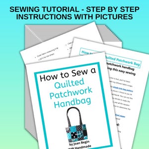 Quilted Patchwork Handbag Sewing Pattern: DIY Tutorial (PDF Pattern)