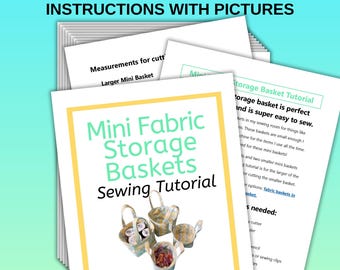Tutorial de costura de mini cestos de tecido: dois tamanhos (padrão em PDF)