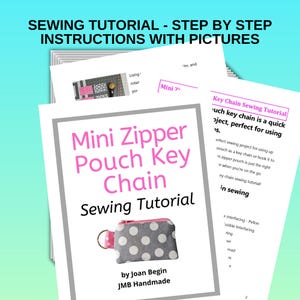 Mini Zipper Pouch Key Chain Sewing Tutorial (PDF Pattern)