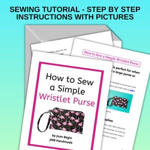 Tutorial de costura de bolso de mano sencillo / Patrón de costura de bolso de mano / Plantilla de costura de bolso de mano imprimible / Patrón de bolso de mano / Patrón de costura