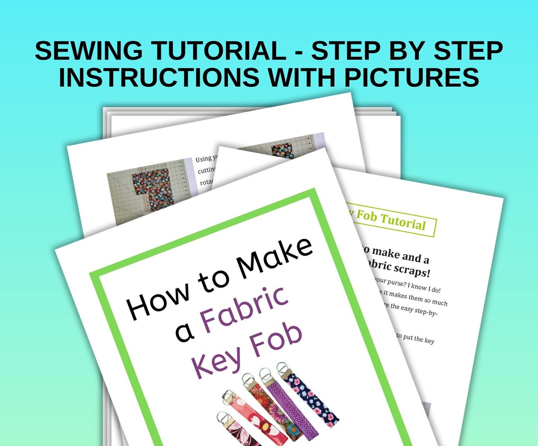 How to Make a Fabric Key Fob Sewing Tutorial / Key Fob Sewing Pattern / Key Fob Pattern / Sewing
