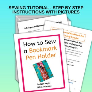 Fabric Bookmark Pen Holder Sewing Tutorial (PDF Pattern)