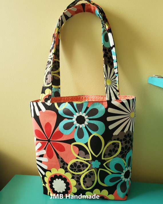 Floral Medium Simple Lined Tote Bag Handbag Shoulder Bag | Etsy