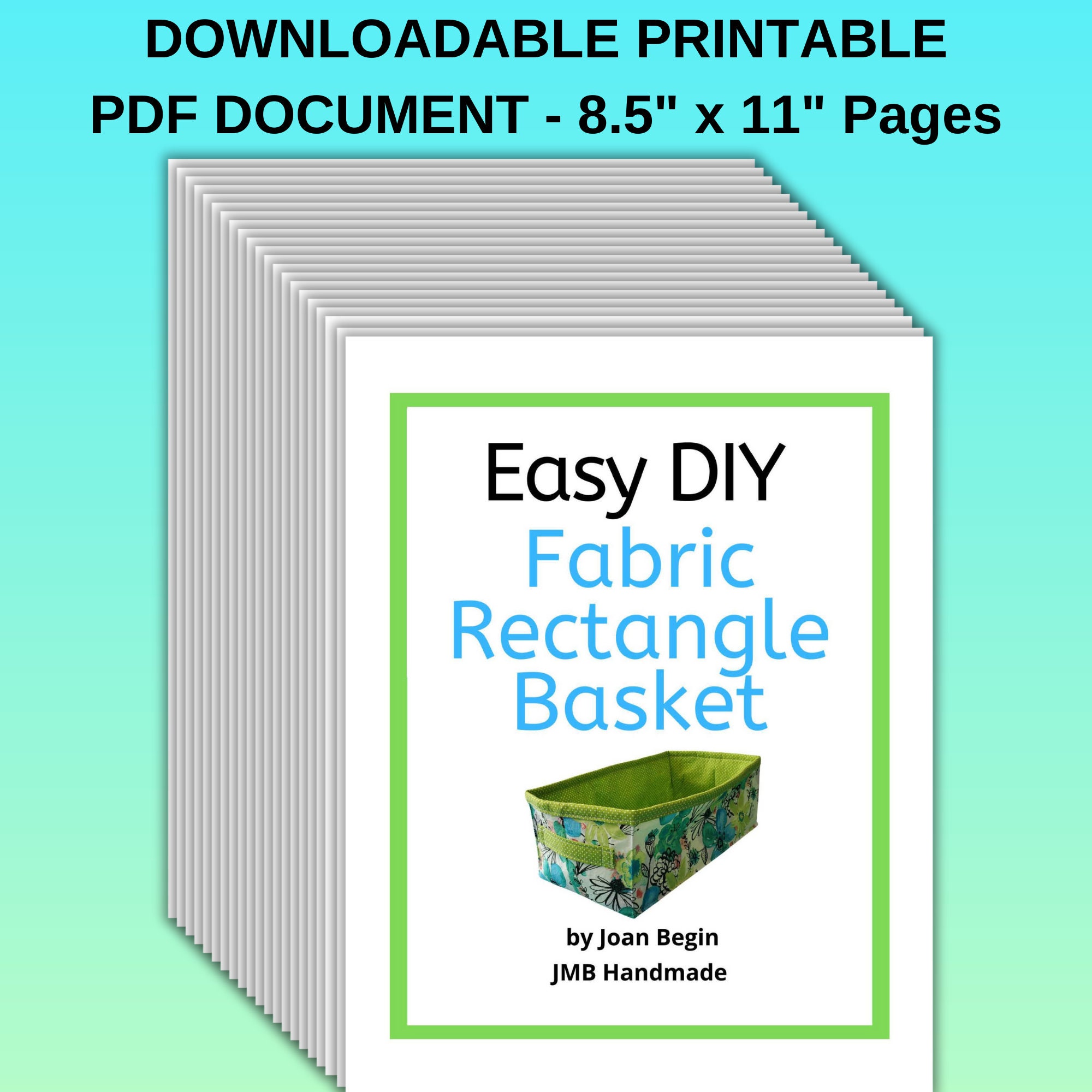 DIY Fabric Rectangle Basket Sewing Tutorial: Printable Pattern (PDF) - Etsy