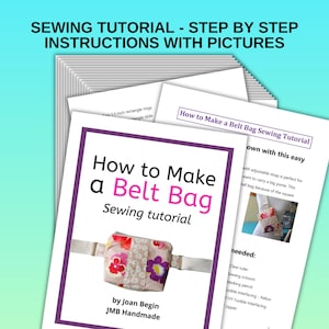 Puede incluir: Un tutorial de costura para hacer una riñonera. El tutorial incluye una foto de una riñonera con estampado floral y una correa blanca, y una lista de los materiales necesarios. El texto de la página dice "How to Make a Belt Bag Sewing Tutorial".
