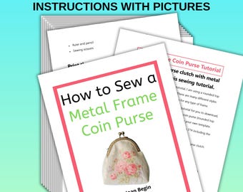 Tutorial de costura para monedero con marco metálico, patrón de bolso de mano DIY (descarga en PDF)