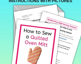 Quilted Oven Mitt Sewing Pattern: DIY Kitchen Project (PDF Printable