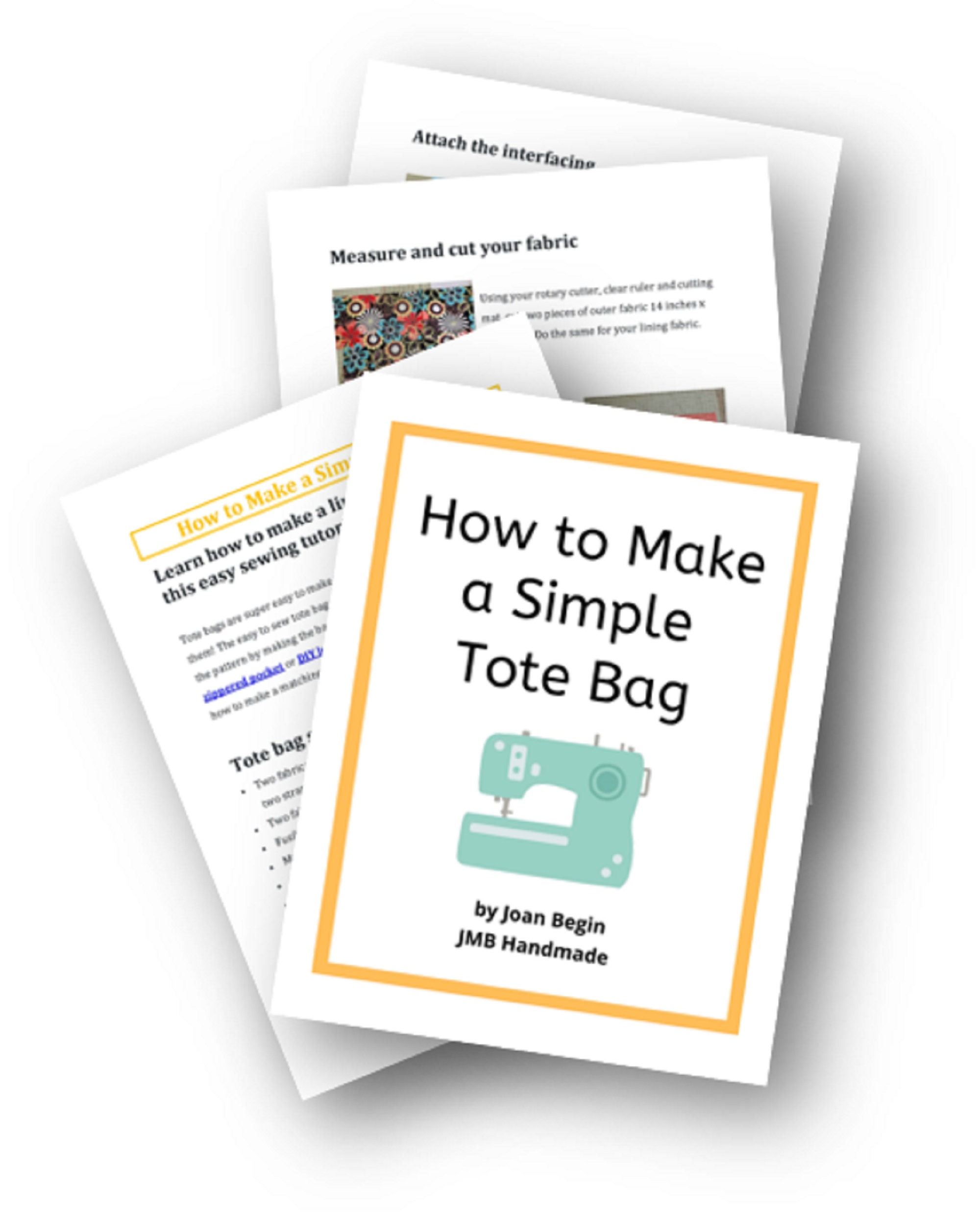 JMB Handmade / How to Make a Simple Tote Bag Sewing Tutorial / Printa…