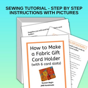 Cómo hacer un soporte para tarjetas de regalo de tela Tutorial de costura para tarjetas de crédito / Patrón para soporte para tarjetas de regalo / Patrón de costura / Patrón para soporte para tarjetas de presentación