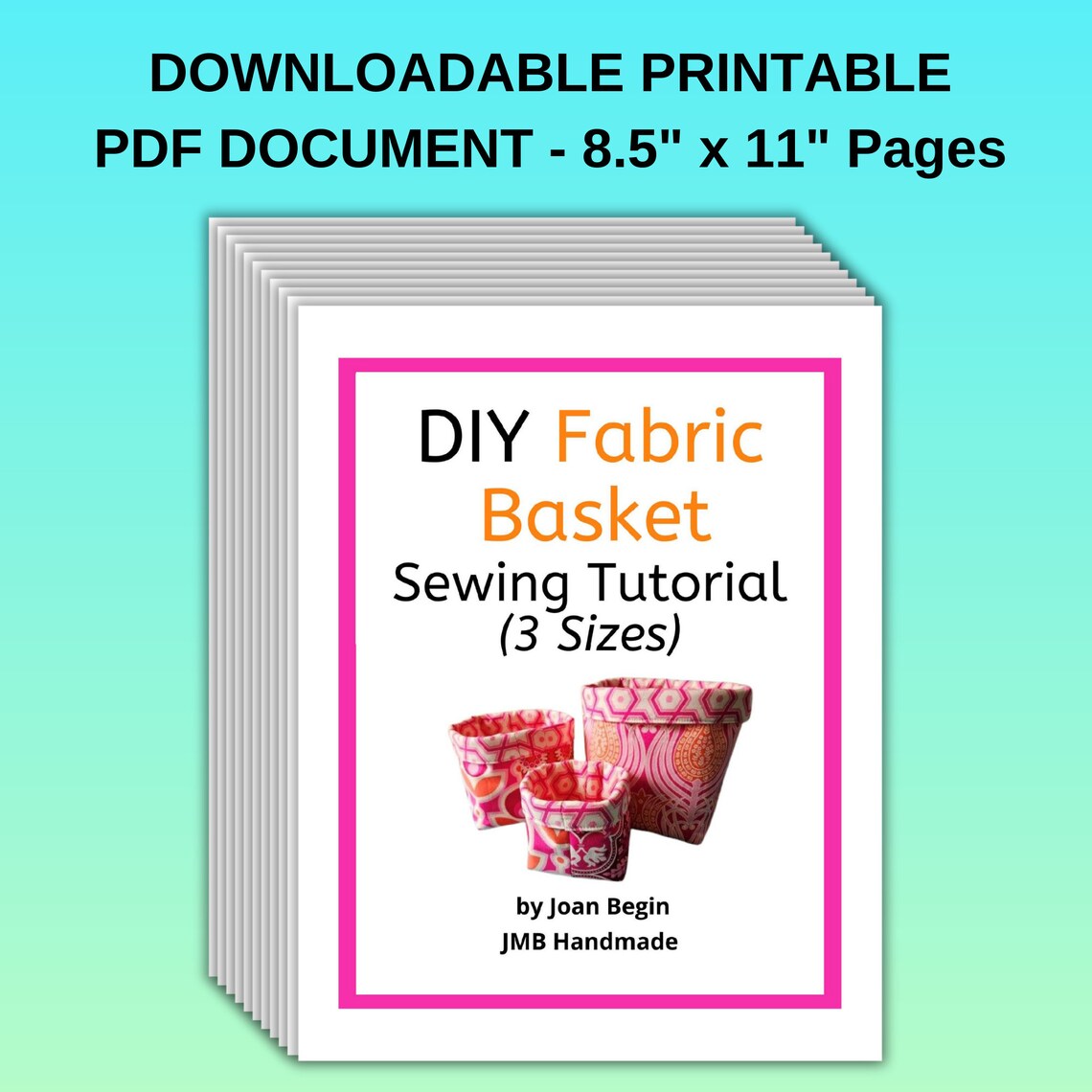 DIY Fabric Basket Sewing Tutorial: 3 Sizes (PDF Pattern) - Etsy