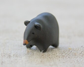 black bear figurine polymer clay animal miniature bear miniature small