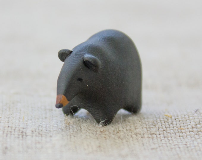 Black Bear Figurine Polymer Clay Animal Miniature Bear Etsy
