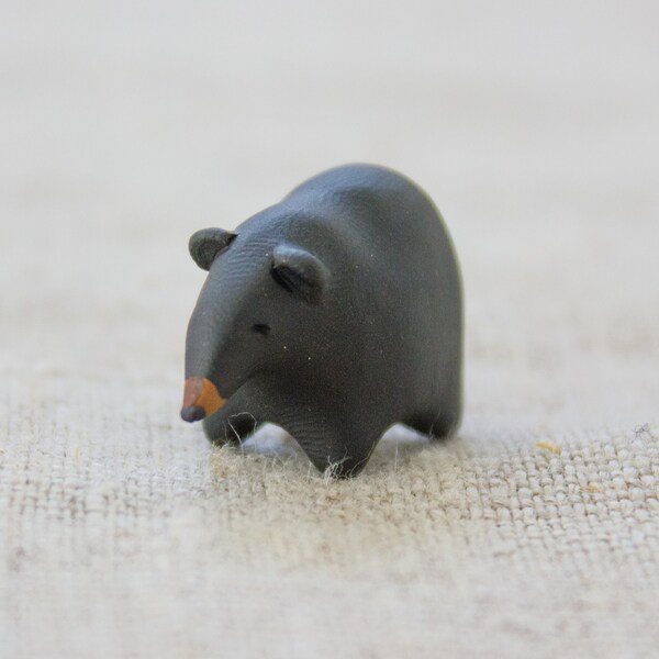black bear figurine polymer clay animal miniature bear miniature small