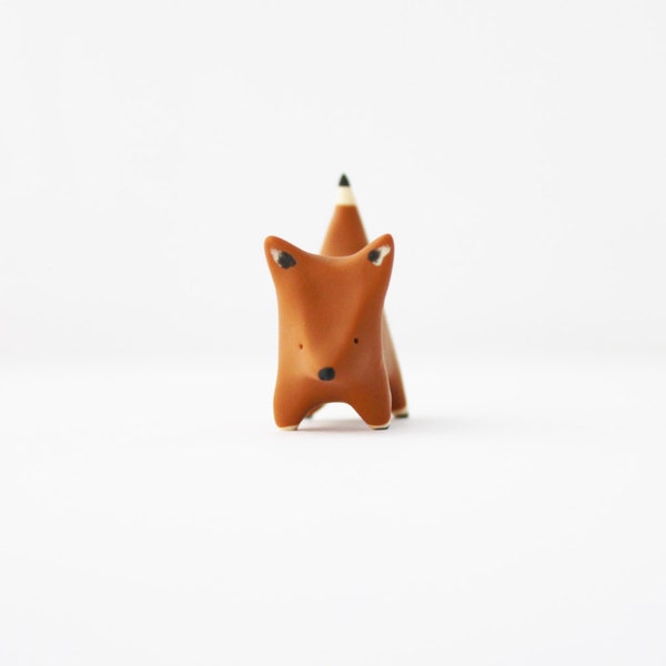 polymer clay fox totem fox figurine miniature animal totem small