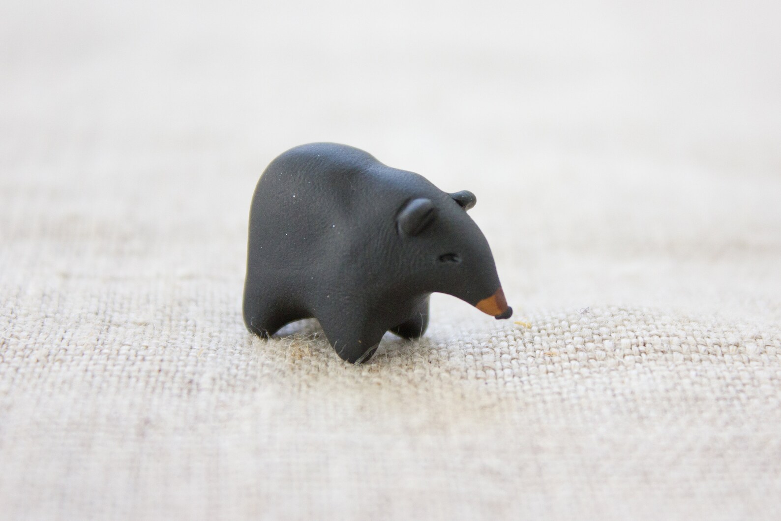Black Bear Figurine Polymer Clay Animal Miniature Bear Etsy