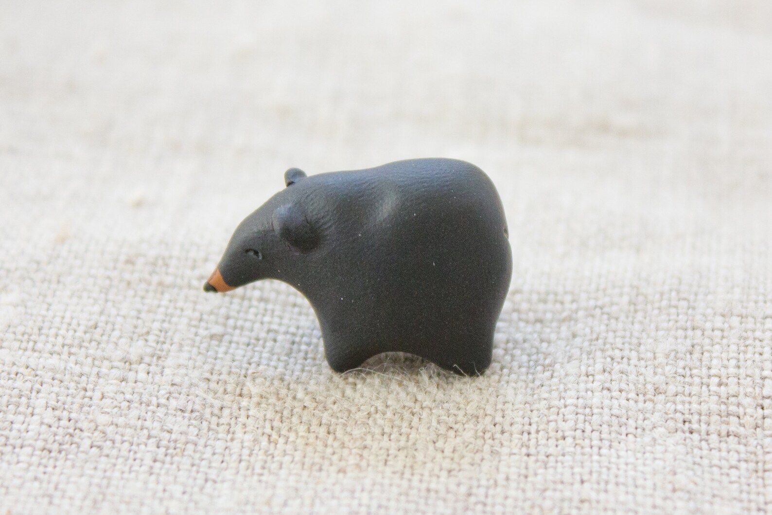 Black Bear Figurine Polymer Clay Animal Miniature Bear Etsy