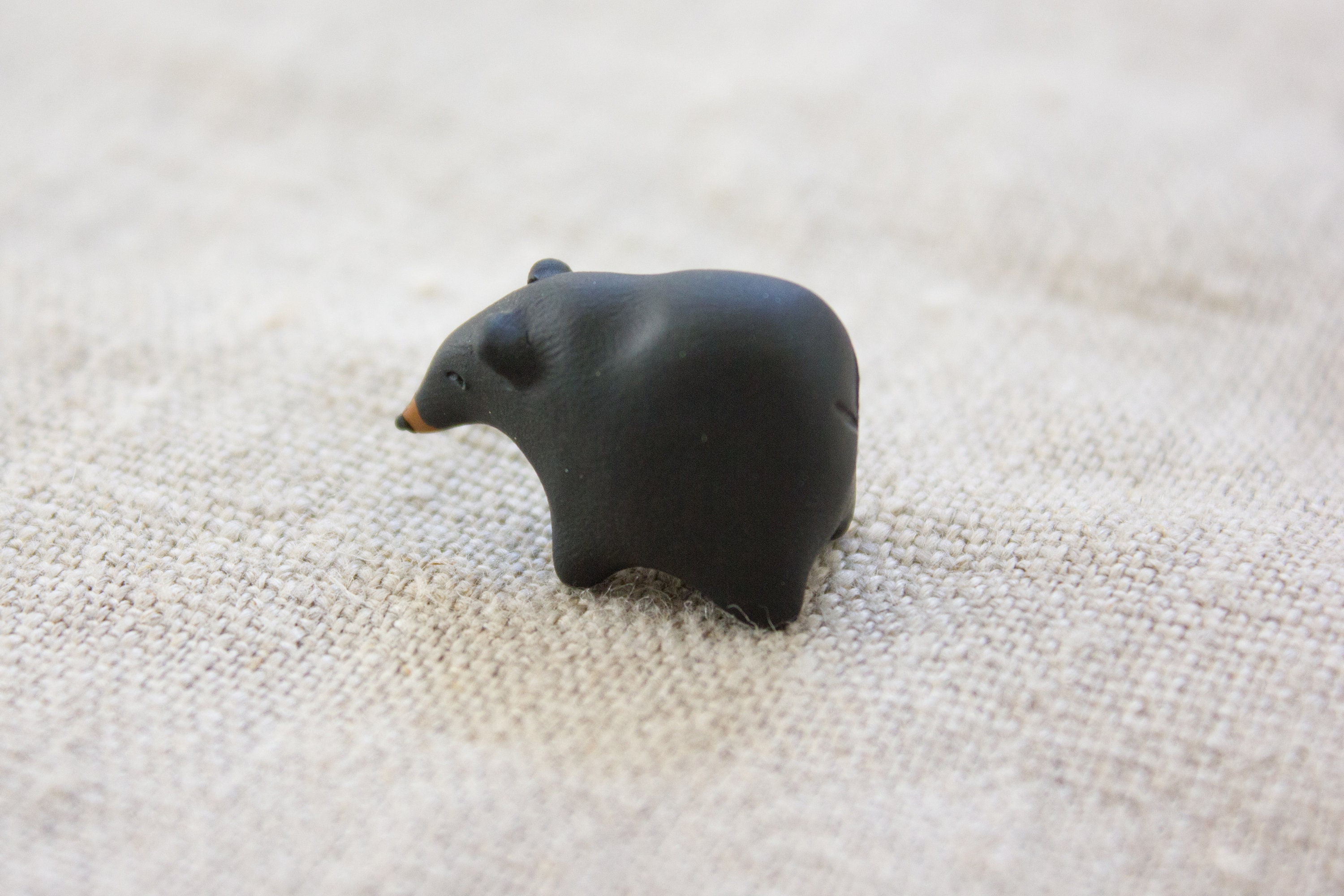 Black Bear Figurine Polymer Clay Animal Miniature Bear Etsy