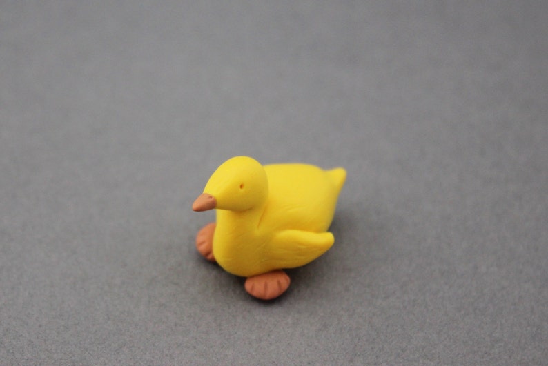 Duckling figurine polymer clay duck totem tiny baby duck | Etsy