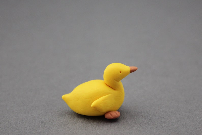 Duckling figurine polymer clay duck totem tiny baby duck Etsy