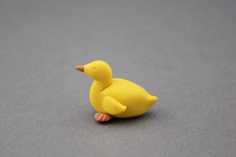 Duckling figurine polymer clay duck totem tiny baby duck | Etsy
