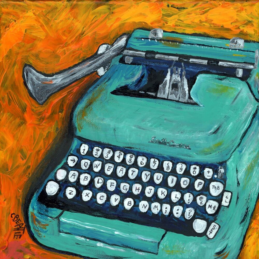 Just My Type Retro Typewriter Art Print Colorful Print of Etsy