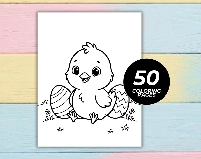 Easter Coloring Pages for Kids | Cute Bunny & Egg Coloring Book | Easy ...