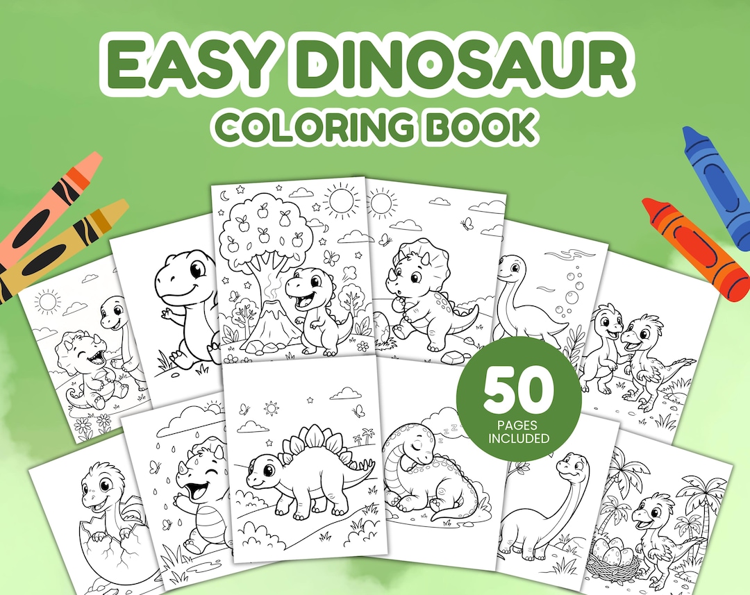 Dinosaur Coloring Pages for Kids | 50 Cute & Easy Dino Designs ...
