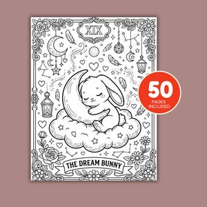 Kawaii Halloween coloring book with tarot-inspired artwork, cute witches, ghosts, bats, pumpkins, crystals, and enchanting mystical scenes.
