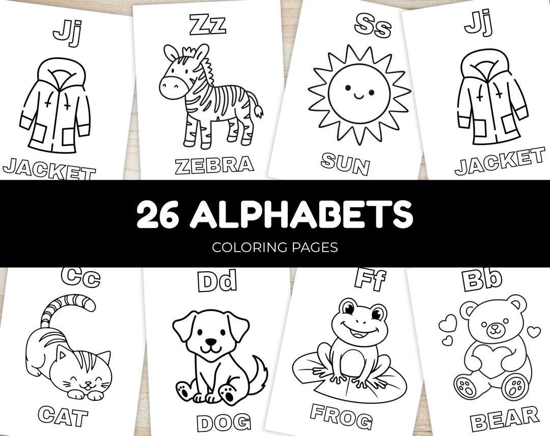 ABC Alphabet Coloring Pages for Kids | A to Z Letter Coloring Book ...