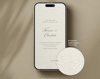 Plantilla editable de Canva para guardar la fecha / Anuncio de boda compatible con dispositivos móviles / Dos formatos / Descarga instantánea / Edición Chantilly