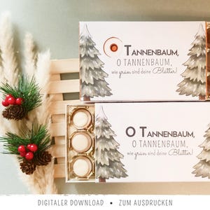 Carta da regalo natalizia Toffifee "O Albero di Natale" | Confezioni regalo natalizie con alberi ad acquerello
